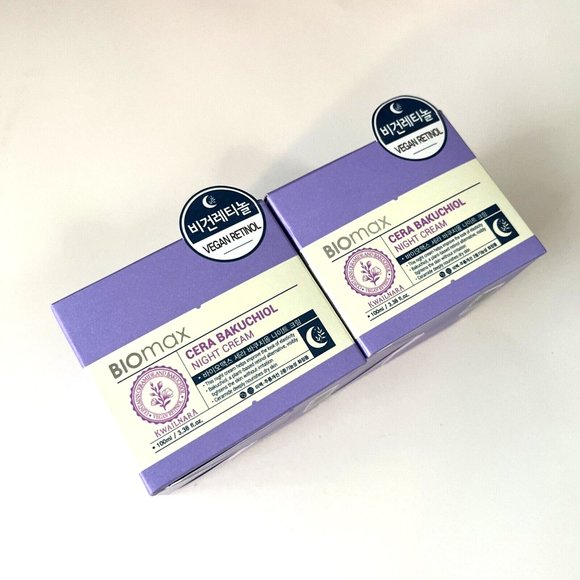 Lot 2x New Korean Welcos Biomax Kwailnara Cera Bakuchiol Night Cream Moisturizer
